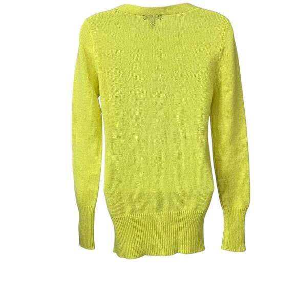 J. Crew Pullover Sweater Women’s Size S Wool Mohair Blend Buttons Chartreuse - Picture 2 of 8